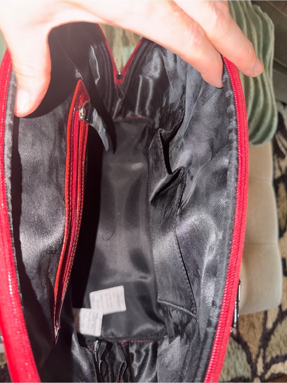 Disney Red Patent Minnie & Mickey Dome Satchel with Black Trim - Picture 4 of 6